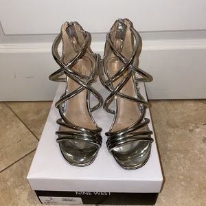 Silver Strappy Heels